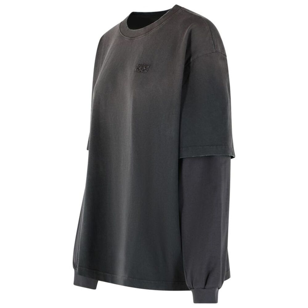 Ganni Gray Cotton T-Shirt Women - Picture 2 of 3